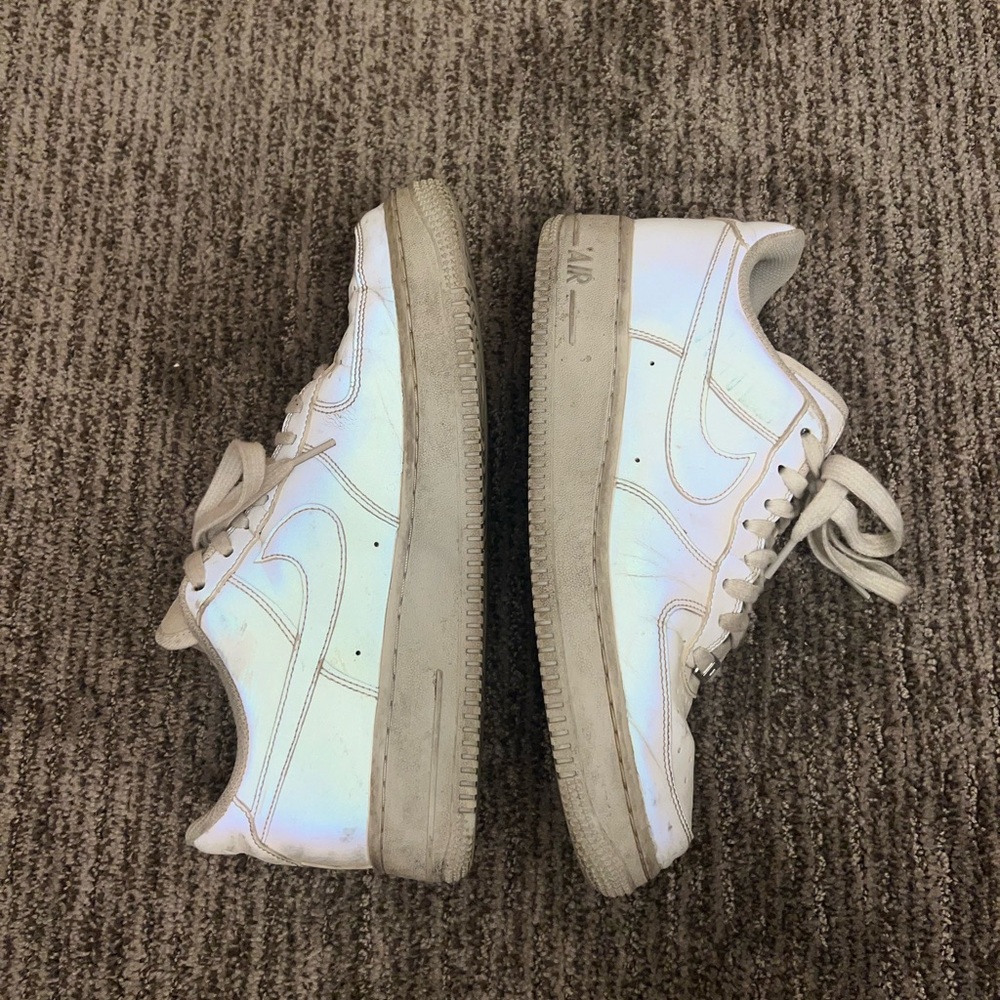 White/Holographic Air Force 1s